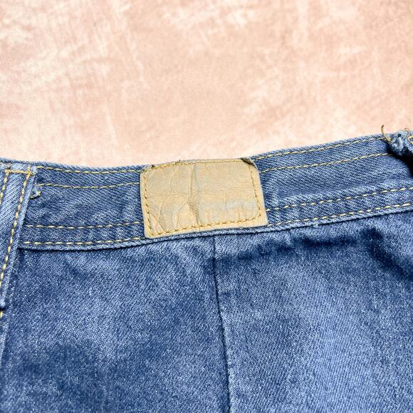 Denim Button Up Mini Skirt Blue Jean Paneled Medium Wash Women's M Streetwear - Picture 3 of 5